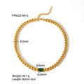18K Gold-plated Inlaid Zircon Light Luxury Non-fading Stainless Steel Bracelet Necklace - Norellé