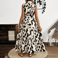 Women Sleeveless Boho Floral Maxi Dress Button Shirt V Neck Flowy Belted - Norellé