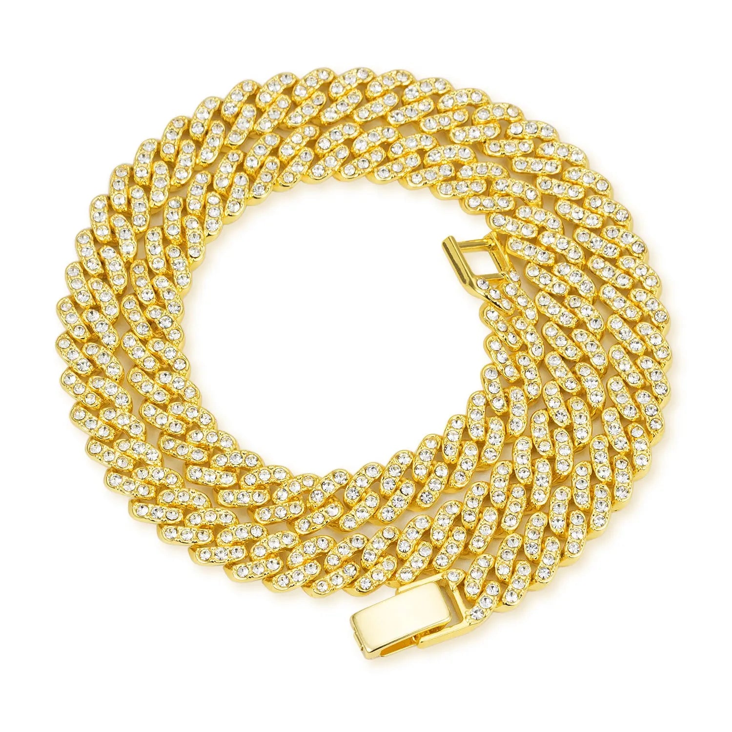 9mm Cuban Link Chain Alloy Single Row Drill Men's Necklace - Norellé