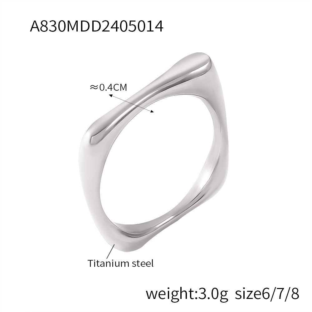 18K Gold Retro Easy Matching Design Geometric Inlaid Zircon Ring - Norellé