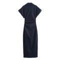 Denim midi dress with lapel side - Other
