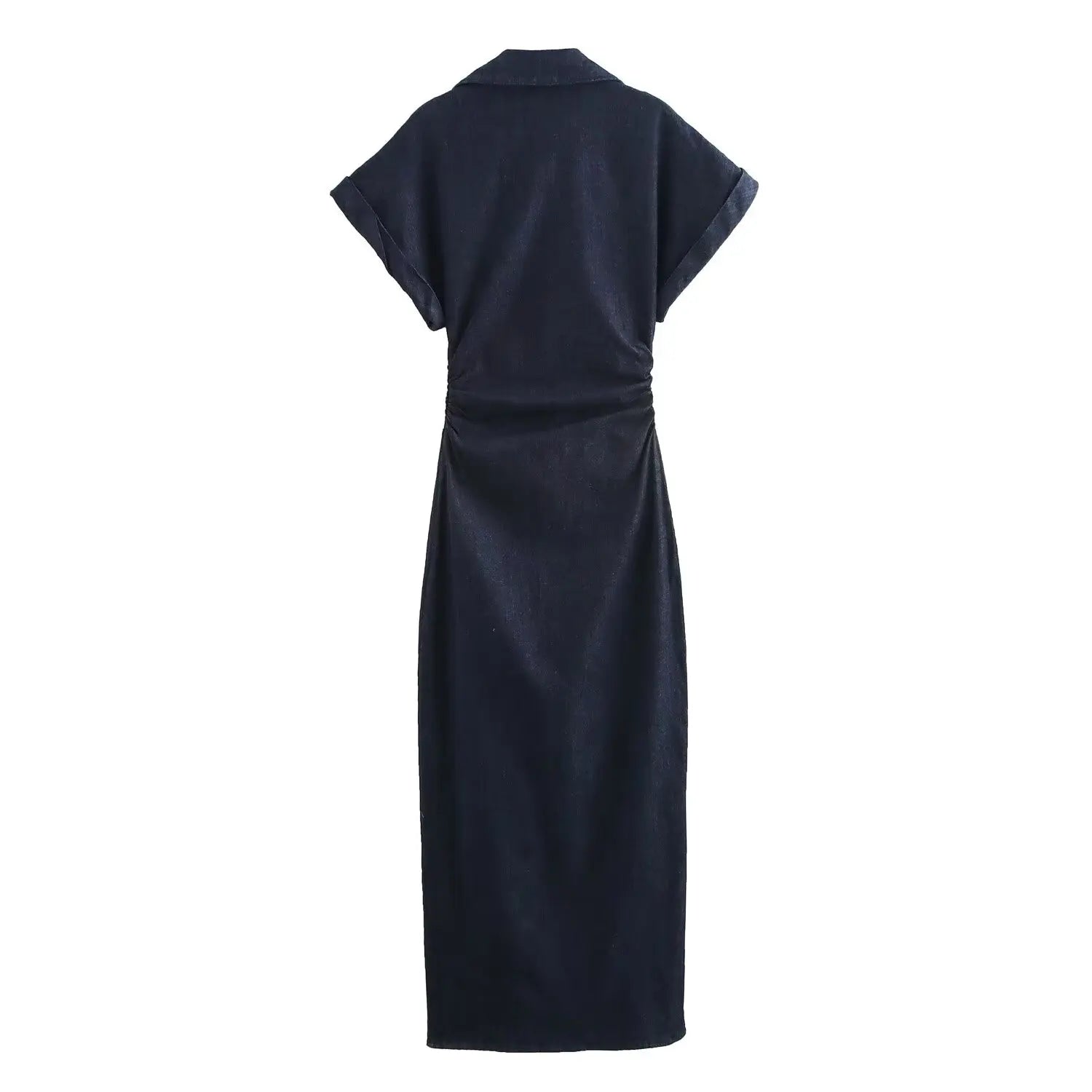 Denim midi dress with lapel side - Other