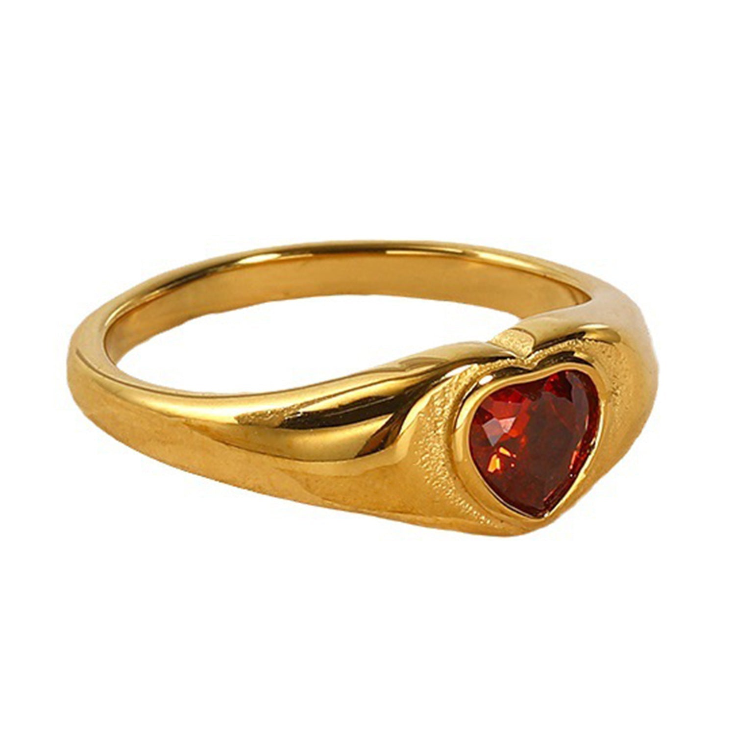 Design Heart-shaped Inlaid Zircon Titanium Steel Ring For Women - electronic accessories