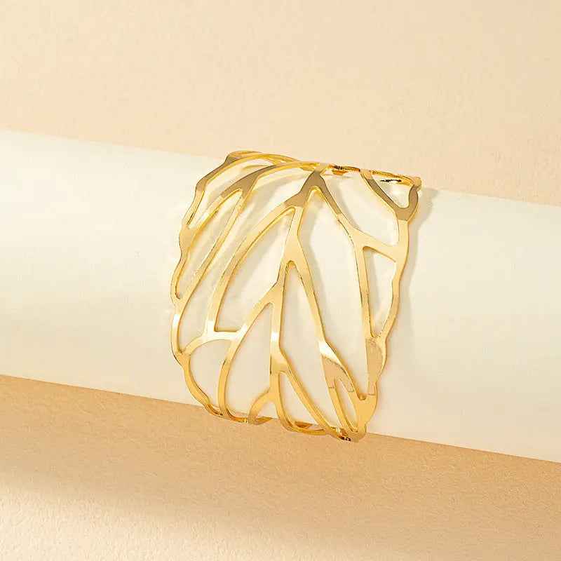 Design Leaf Bracelet For Women Vintage Jewelry - S061 Golden Leaves - electronic accessories