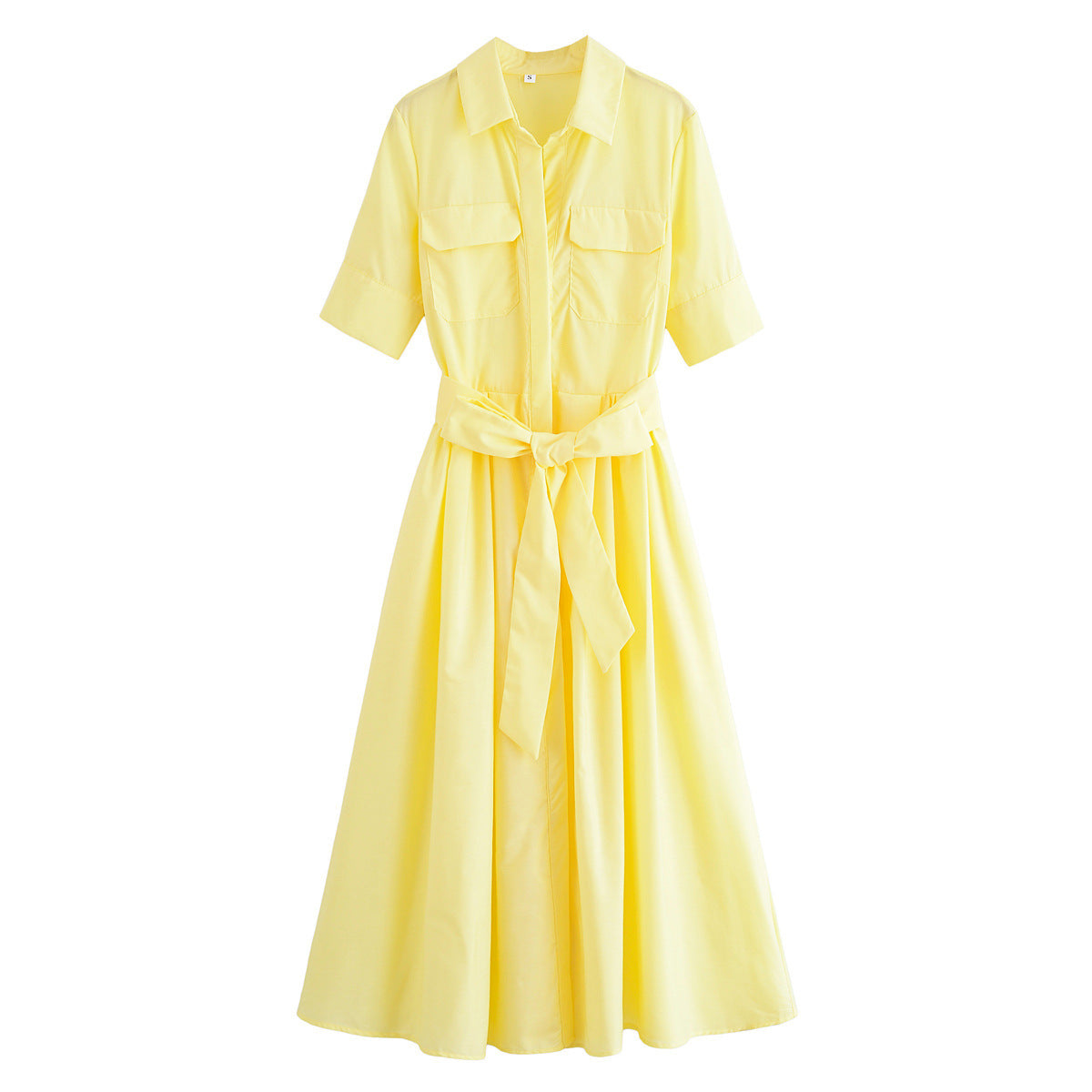 Design Sense Women’s Clothing Slim Slimming Poplin Dress - Yellow / L - Other