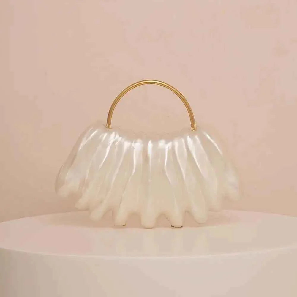 Designer Women Acrylic Mini Pearl White Ivory Bag