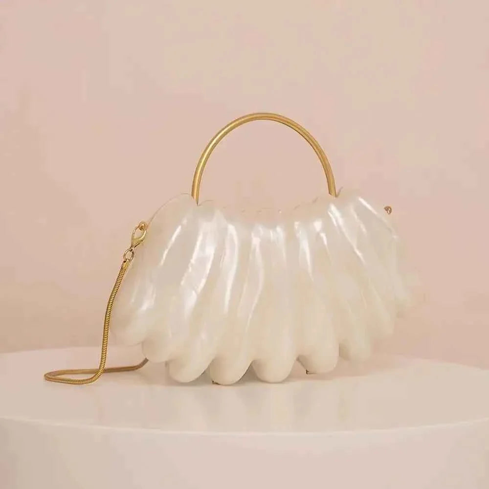 Designer Women Acrylic Mini Pearl White Ivory Bag