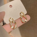 Diamond Micro-inlaid Female Ear Rings - Gold Micro Inlay - electronic accessories