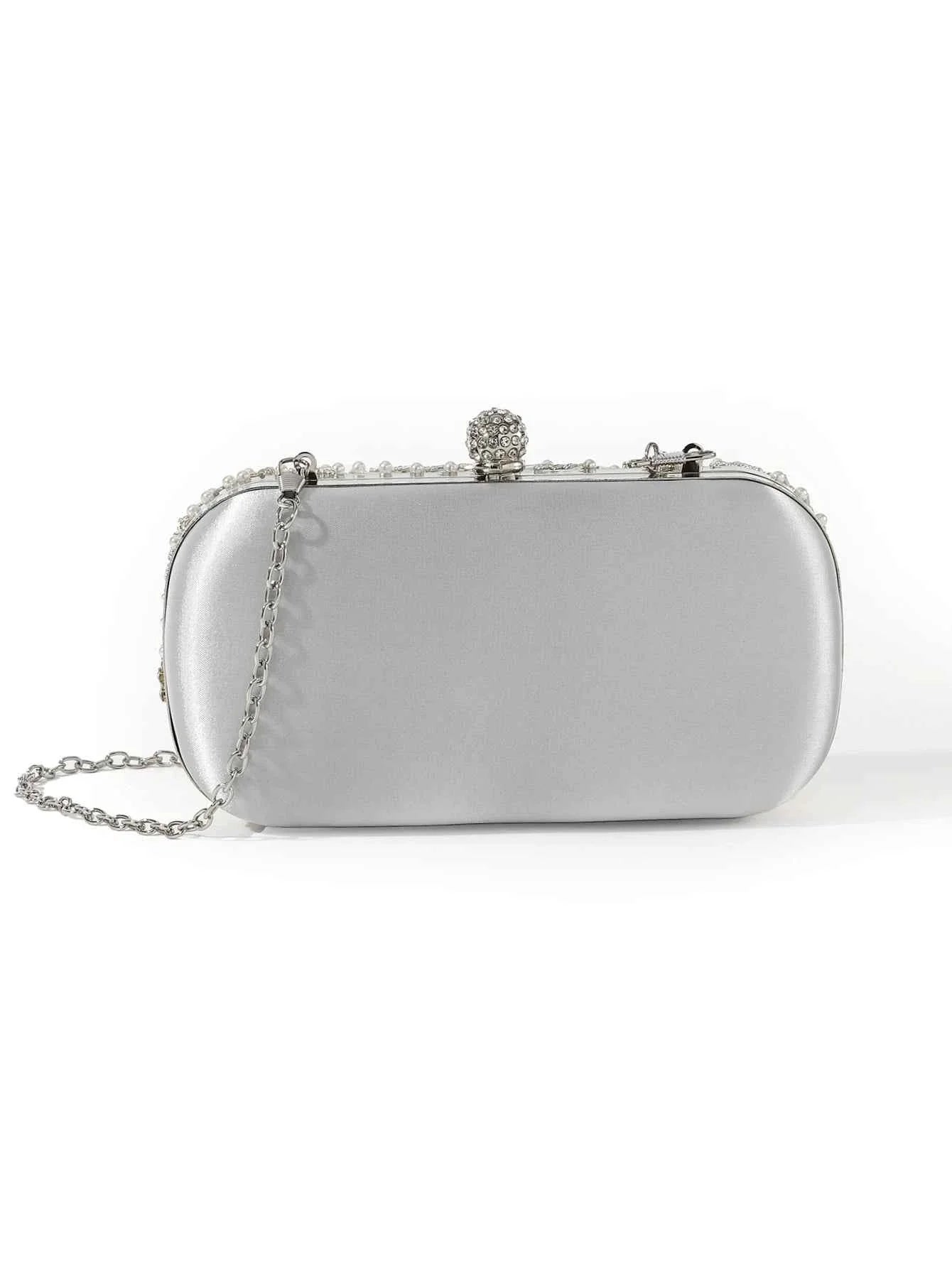 Diamond-studded Rhinestones Beaded Flower Pattern Bag