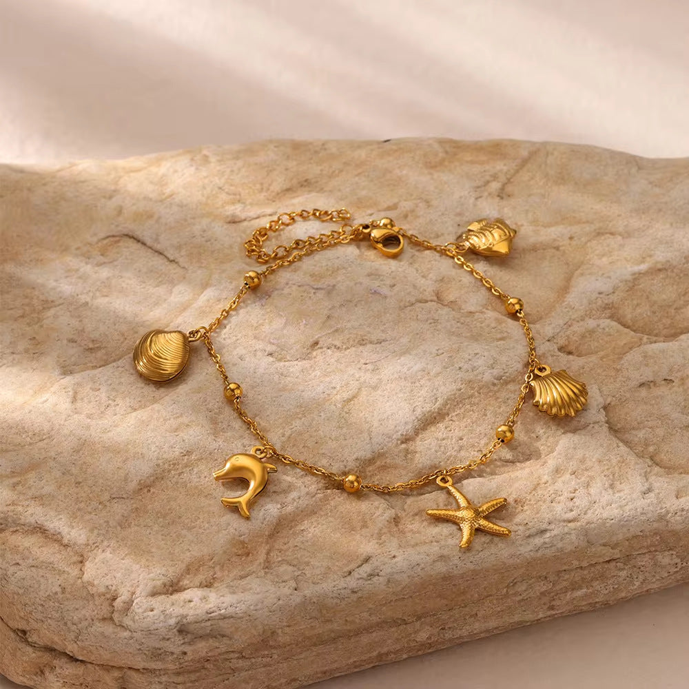 Dolphin Starfish Shell Pendant Ocean Series Anklet - electronic accessories