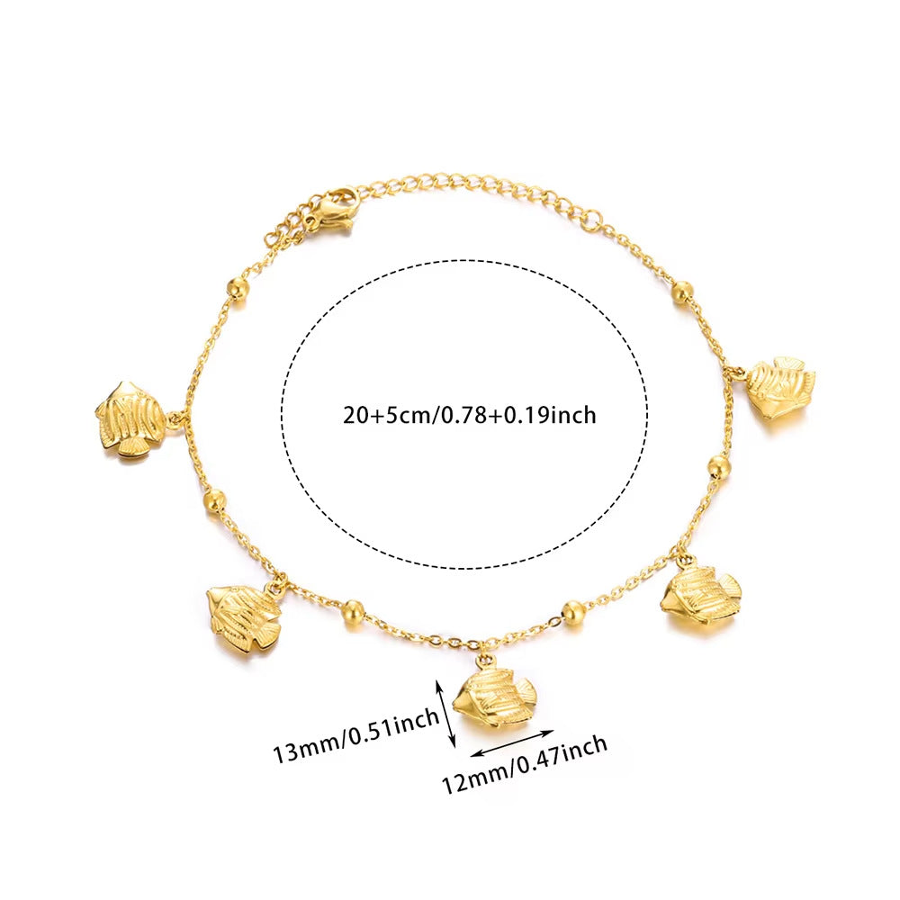Dolphin Starfish Shell Pendant Ocean Series Anklet - G726480 - electronic accessories