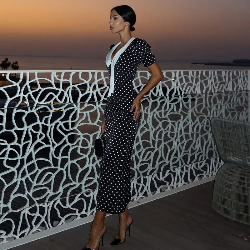 Dot Printed Dresses For Women - L