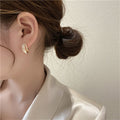 Double Circle Shell Delicate Earrings - Gold - electronic accessories