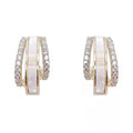 Double Circle Shell Delicate Earrings - Gold - electronic accessories