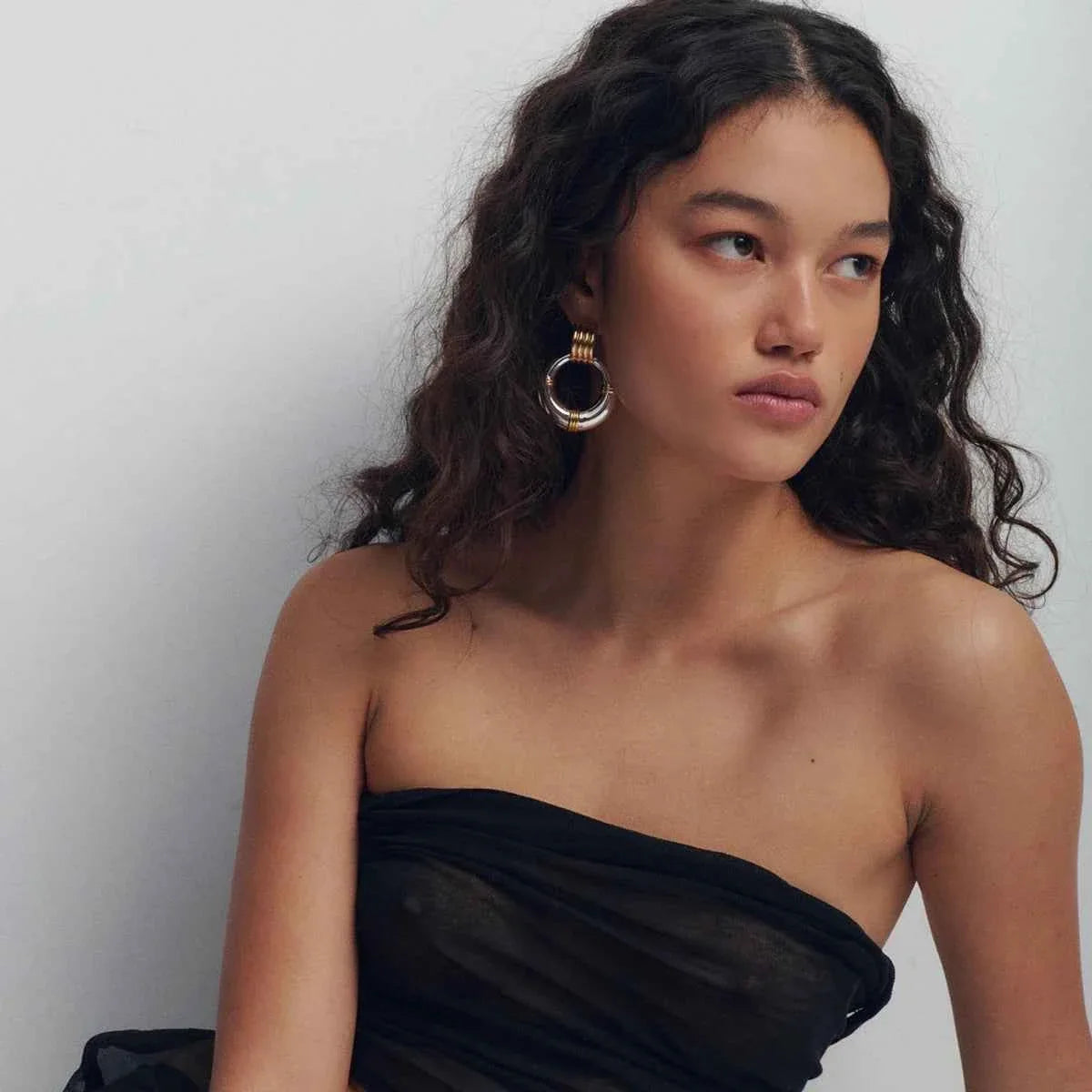 Double Hoop Stud Earrings