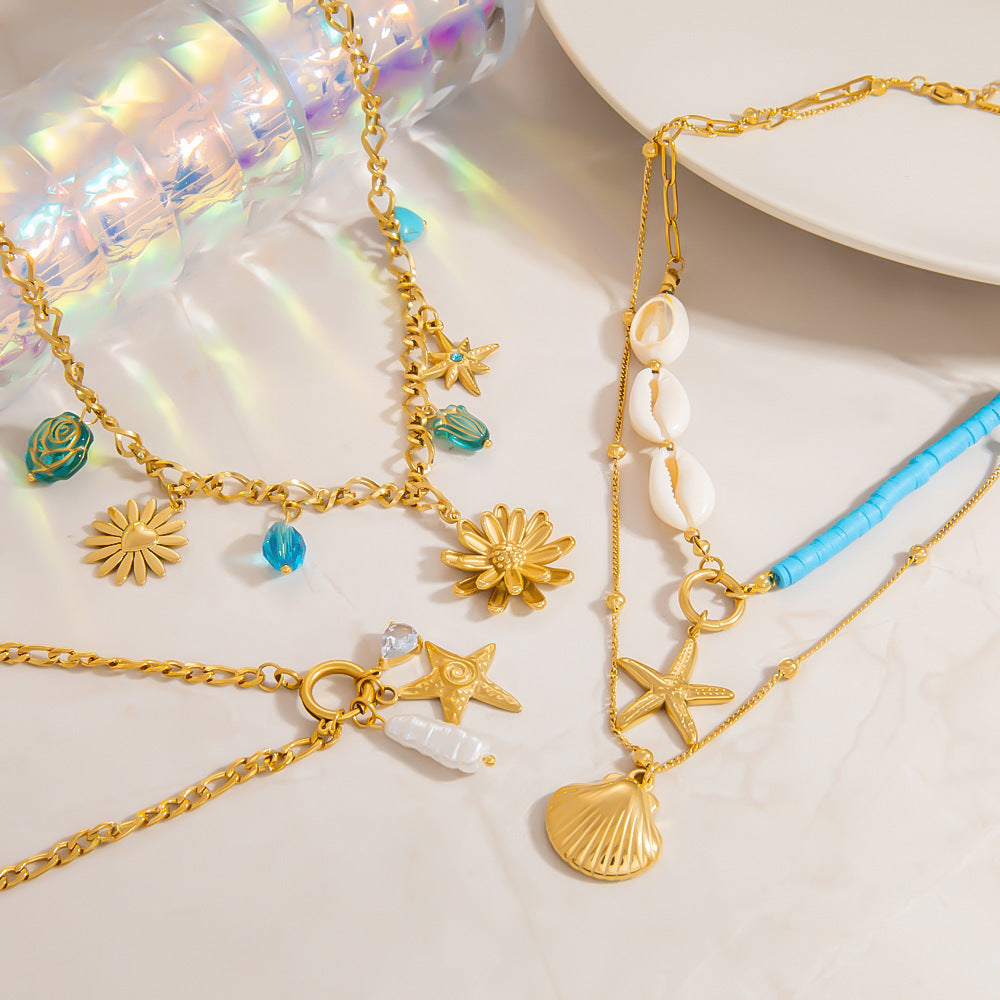 Double-layer Twin Titanium Steel Color-preserving Clavicle Chain - electronic accessories