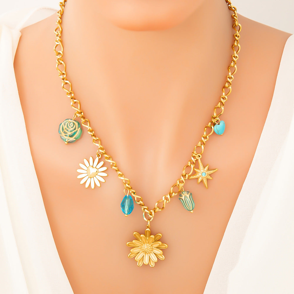 Double-layer Twin Titanium Steel Color-preserving Clavicle Chain - electronic accessories