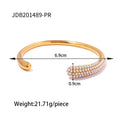Double Wrap Stack Bracelet Pearl Open Bangle - JDB201489-PR
