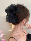 Dream Pleated Mesh Hairpin - black 2