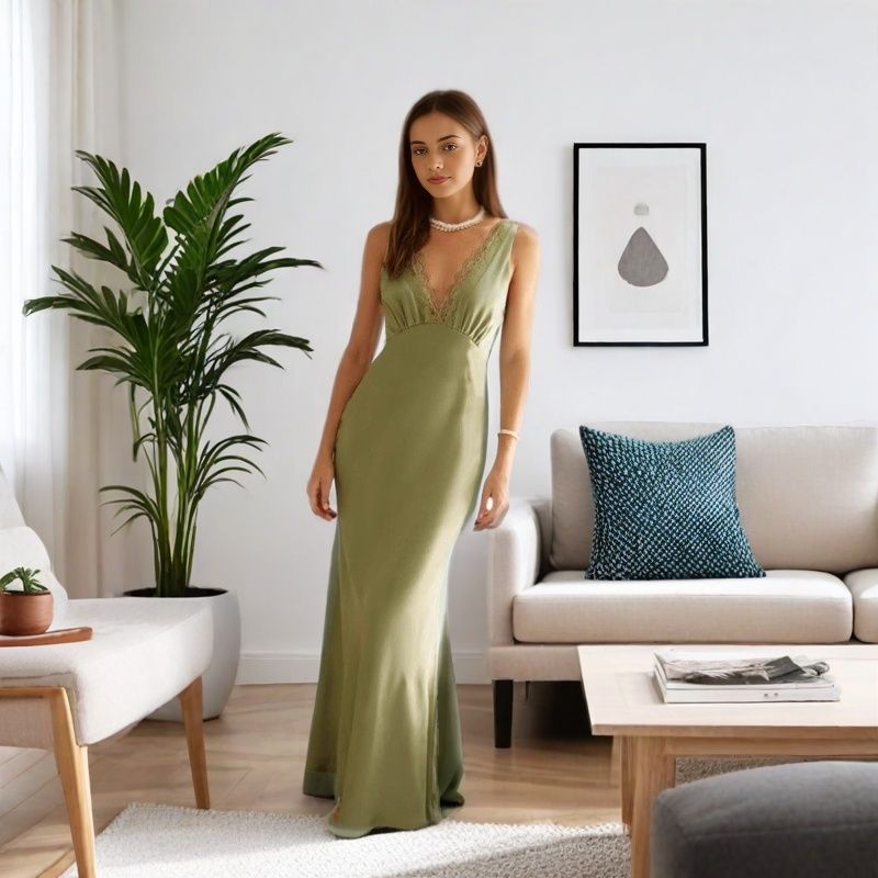 Dress Lace Maxi - Matcha / L - Other