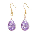 Drop-shaped Transparent Dream Glass Ball Earrings - Purple - electronic accessories