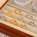18K Gold Retro Easy Matching Design Geometric Inlaid Zircon Ring - Norellé