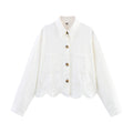 Hollow Embroidered Jacket Wide Leg Trousers - Norellé