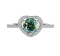 925 Sterling Silver Moissanite Ring Heart-shaped Hollow Couple Couple Rings - Norellé