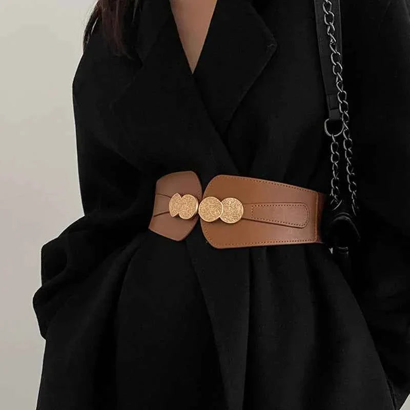 Elastic Wide Waist Closure Women Belt