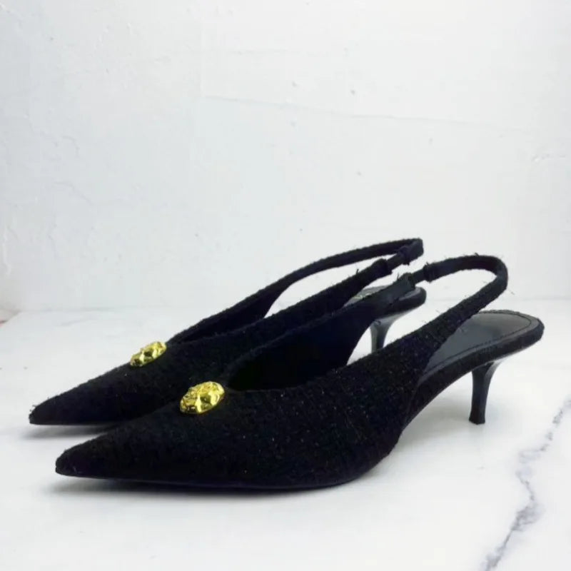 Elegant Black High Heeled Shoes for Ladies