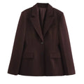 Elegant Blazer Women Brown Suit Jacket