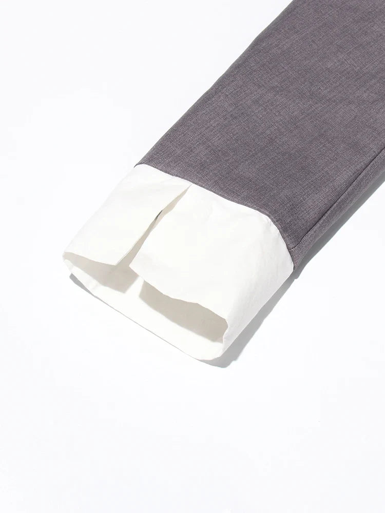 Elegant Casual Spliced Belt Blazer For Women