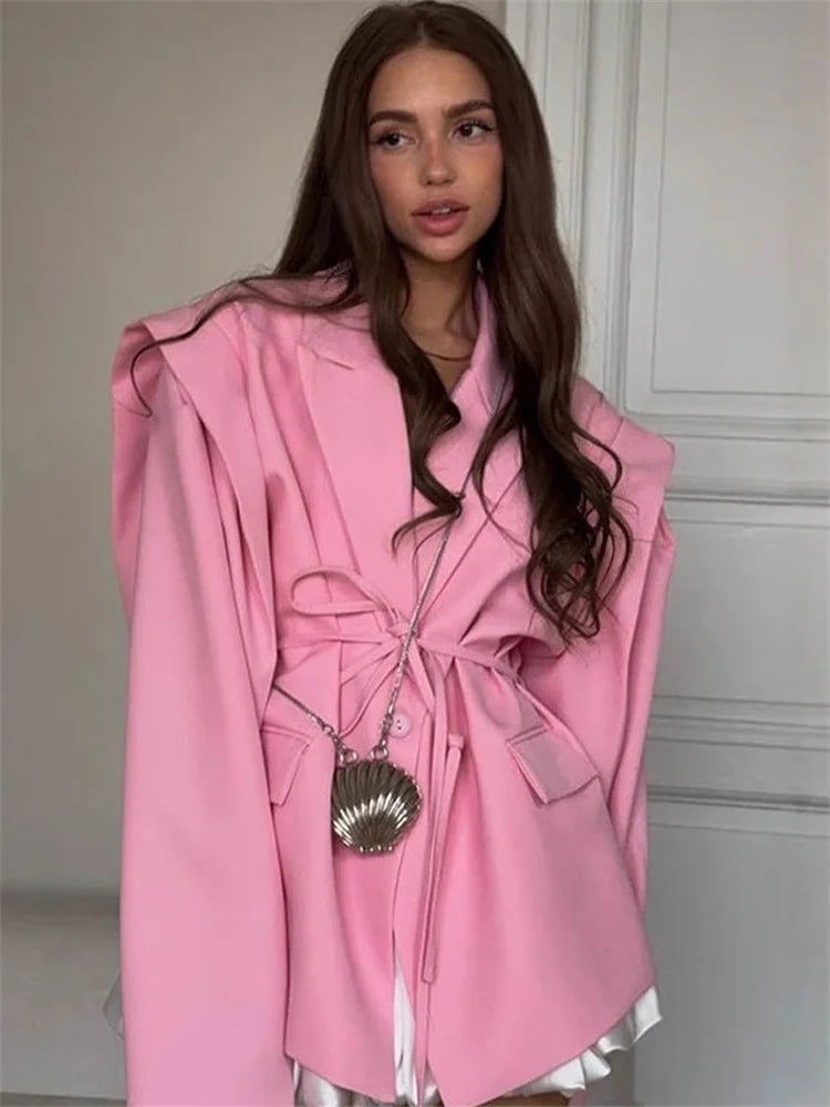 Elegant Commute Suit jacket - Pink / L