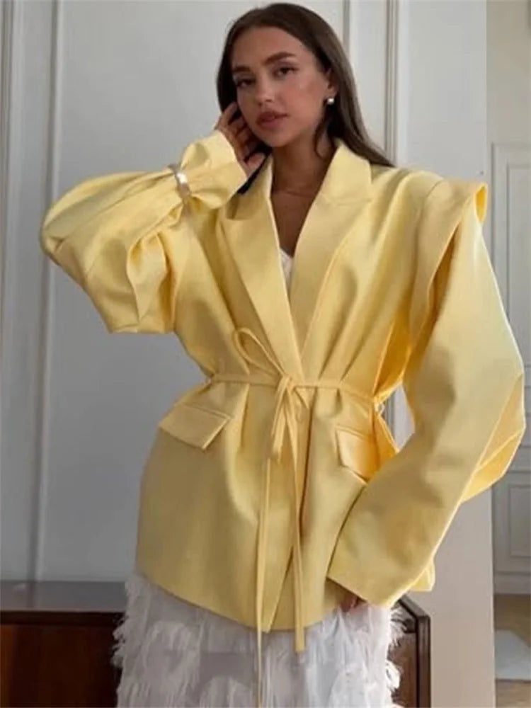 Elegant Commute Suit jacket - Yellow / L