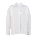 Elegant Cotton Lapel White Shirts Female
