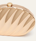 Elegant Exquisite Glossy Iron Metal Case Clutch - GOLD
