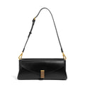 Elegant Genuine Leather Bag for Women - Black / 27 x7 x 12 cm