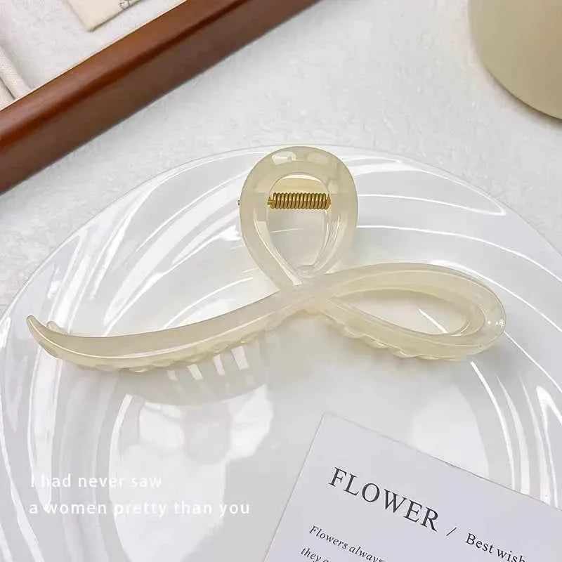 Elegant Jelly Color Bow Hair Claw