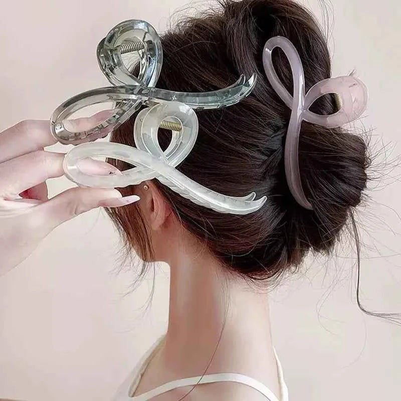 Elegant Jelly Color Bow Hair Claw