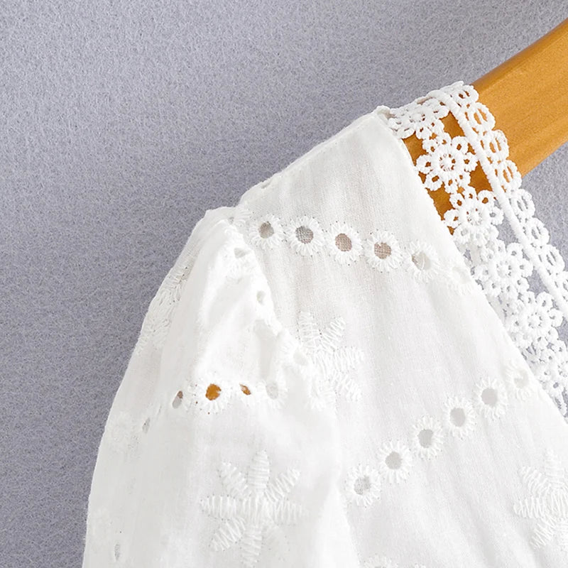 Elegant Lace Hollow Out Mini Dress