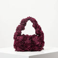 Elegant Rose Handbag - Burgundy