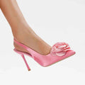 Elegant Satin Flower Designer Heels Women