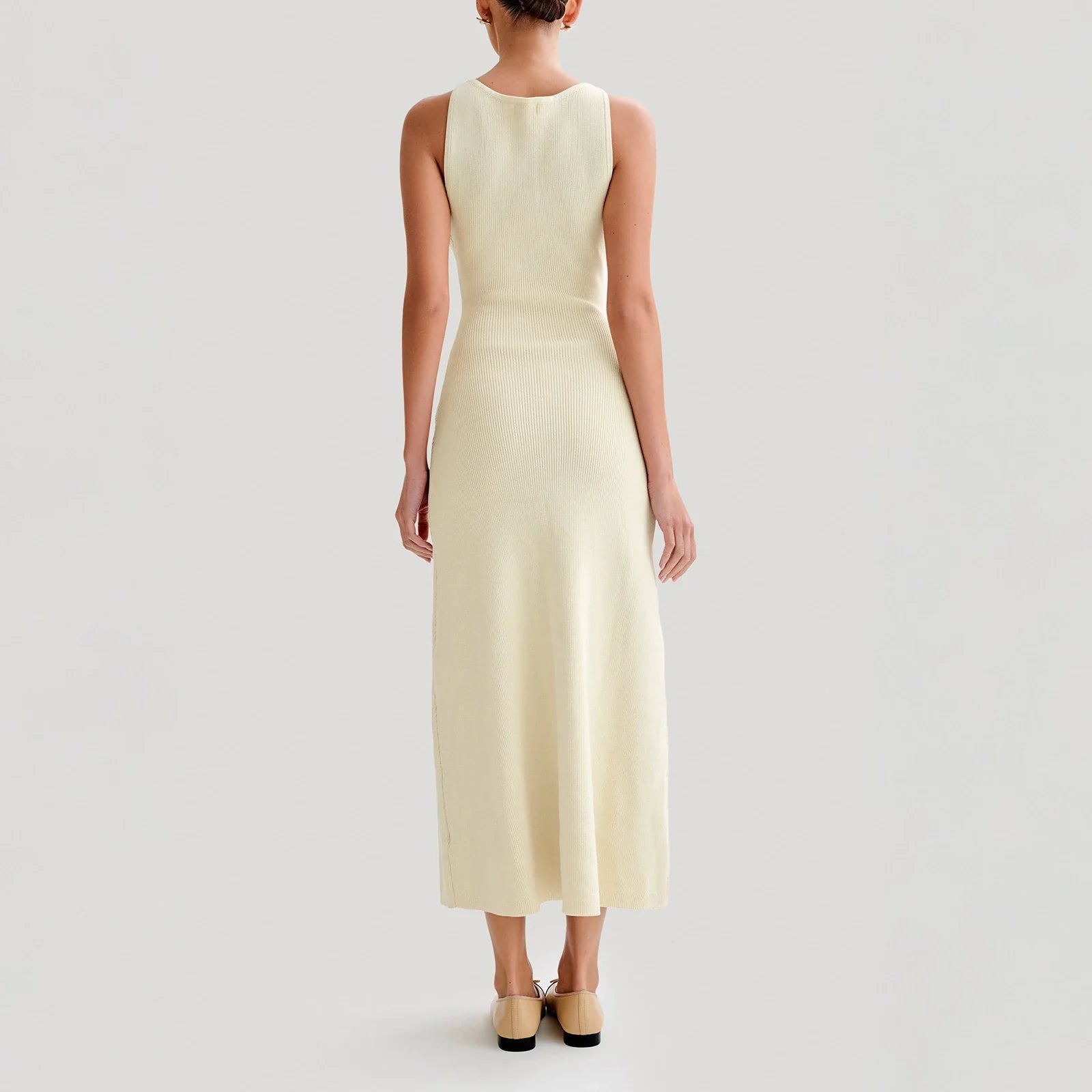 Elegant Single Breasted Dress Women’s Ribbed Knit Tank