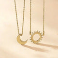 Elegant Vintage Necklace Hollow Sun Moon Pendant Chain Neck - Gold - electronic accessories