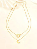 Elegant Vintage Necklace Hollow Sun Moon Pendant Chain Neck - Gold - electronic accessories