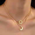 Elegant Vintage Necklace Hollow Sun Moon Pendant Chain Neck - Gold - electronic accessories