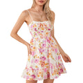 Elegant Women Summer Lace Floral Patchwork Corset Mini Dress - Pink 2 / XL