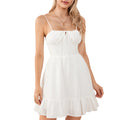 Elegant Women Summer Lace Floral Patchwork Corset Mini Dress - White 3 / XL