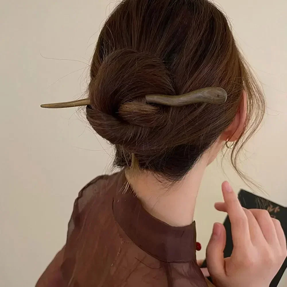 Elegant Wood Hair Stick for Women Hairpins