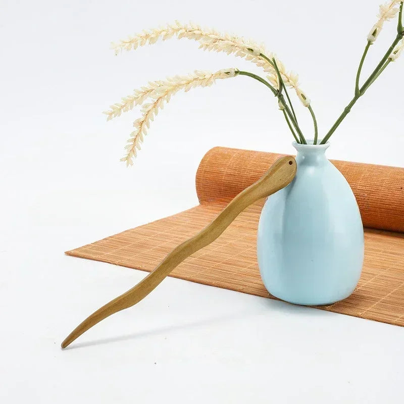Elegant Wood Hair Stick for Women Hairpins - Green